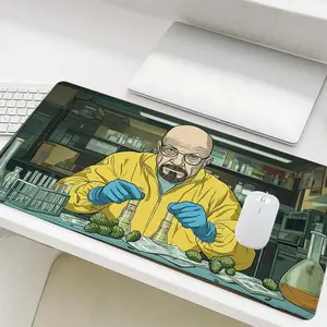 Breaking Bad Character Pattern Mouse Pad, Rectangle Gaming Mouse Pad, Non-Slip Mousepad, Office Desk Keyboard Mouse Mat for Home Office Game Room Desk, Desk Accessories