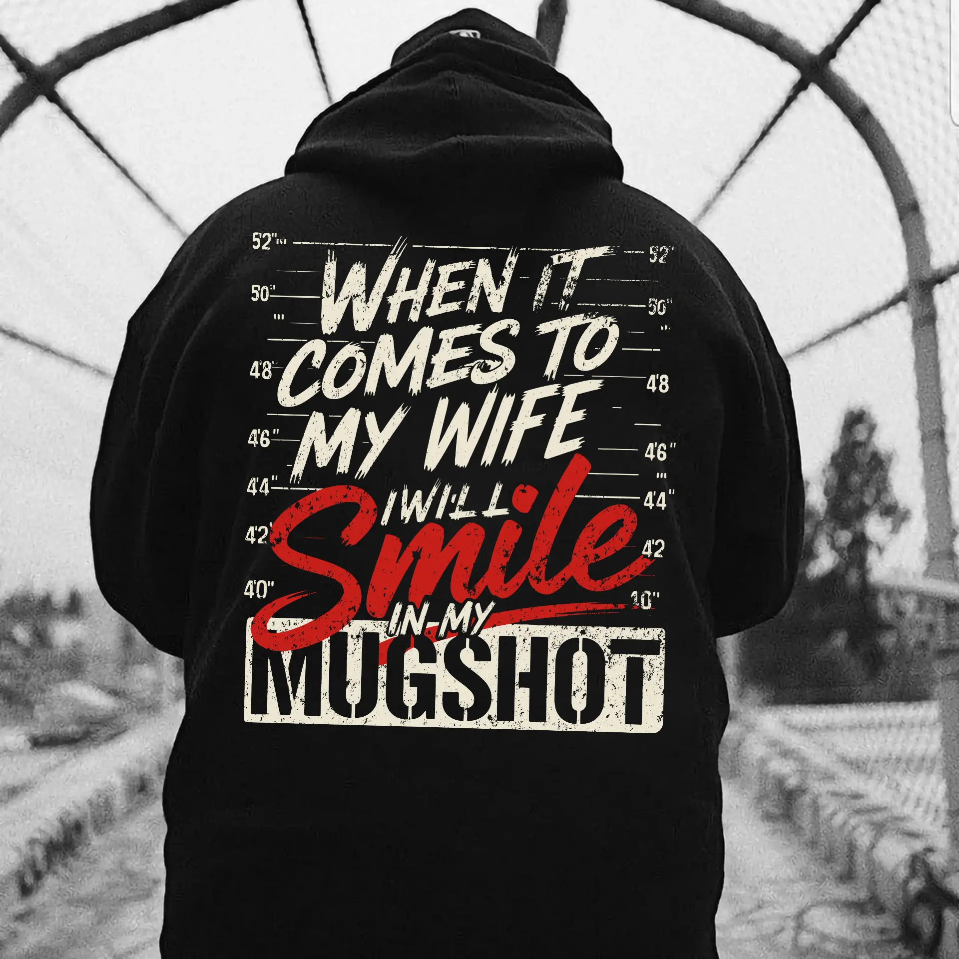 When it Comes to My Wife I Will Smile in My Mugshot Shirt-Ver2, Print Men's Shirt, Top Menswear, Cotton Tee, Sweatshirt, Menswear, Tops,Gift for Husband, Unisex, Fabric, Streetwear