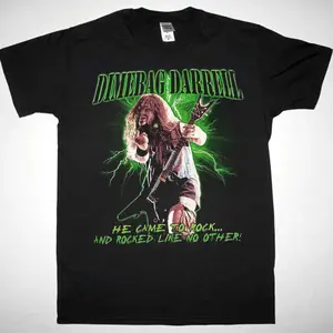 Pantera Dimebag Darrell He Came To Rock T-Shirt Casual Collar