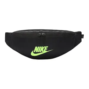 Nike Heritage Logo Zipper Closure Fabric Waist Pack for Men and Women in Black