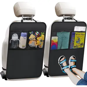Kick Mats with Organizer -2 Pack Backseat Protector SeatCovers for Your Car, SUV, Minivan or Truck Seats - VehicleBack Seat Kids Safety Accessories -Universal Fit AutomotiveInterior Protectors