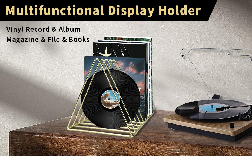 2 Pack Magazine Holders with 9 Slots, Desk File Organizer for Vinyl Records, Books and Office Storage