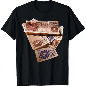 100% Cotton Unisex Food Stamp Funny Gangster Food Stamps Retro 80's 90's Squad T-Shirt Graphic funny graphic tee