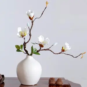New Oriental Magnolia Decorative Piece, 3D Realistic Living Room Entrance Decoration, Instant Beauty Eva Flower Arrangement, Quick Space Upgrade, Lifelike Fake Plant