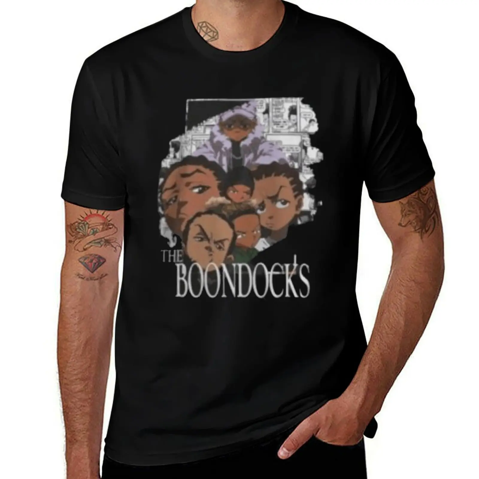 The Boondocks Mens T Shirts Cotton Short Sleeve T-Shirt Crew Neck Tees Casual Shirt