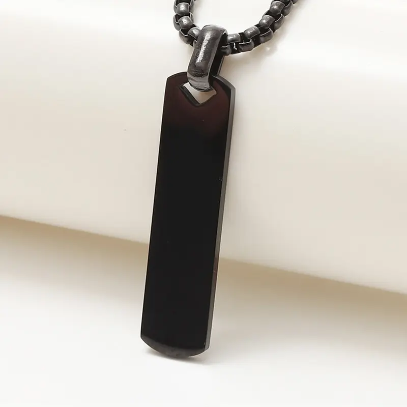 Titanium steel necklace 70cm black