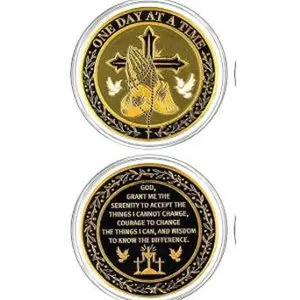 God One Day at a Time Challenge Coin Set of 2 Challenge Coins