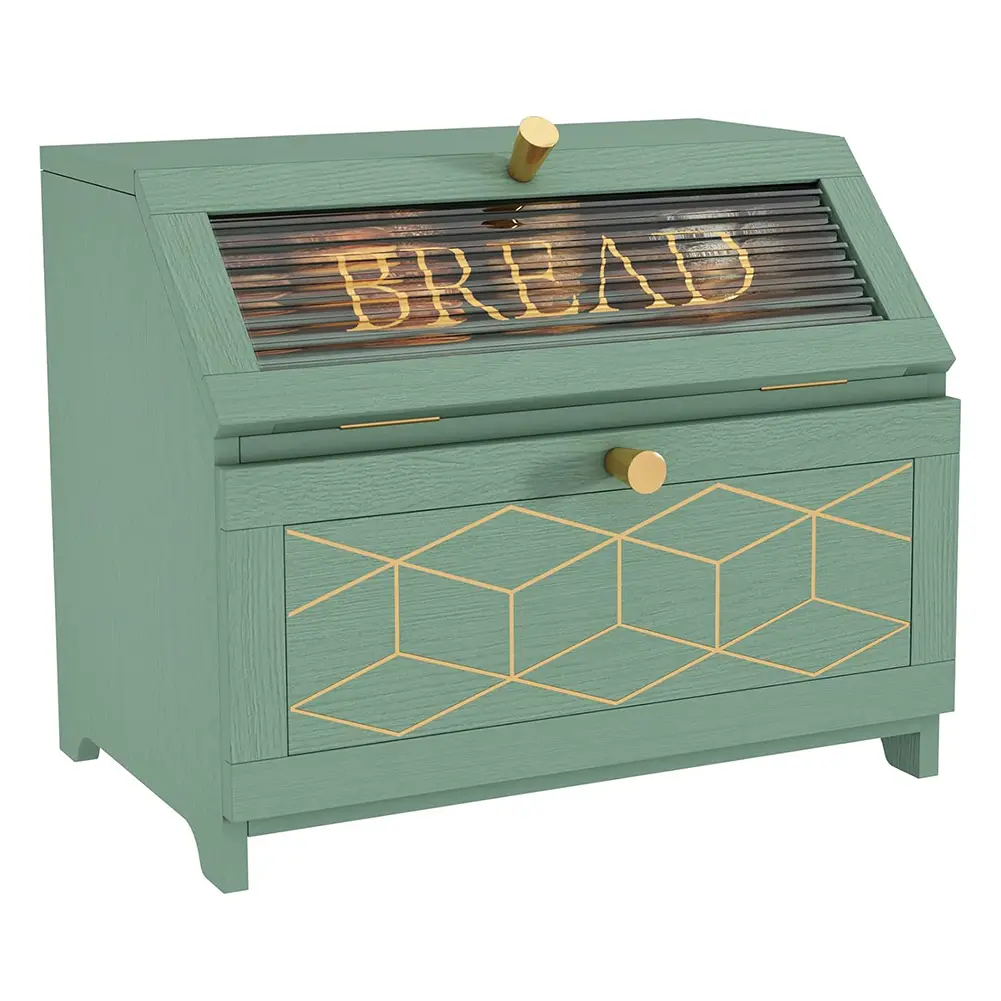Wooden Bread Bin Multi-Purpose Bread Storage Container Large Capacity Bread Keeper Bin Bread Storage Box for Homemade Bread Toast