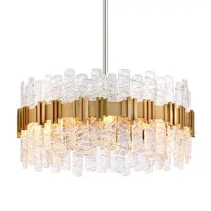 Elegant Ciro Chandelier with Hand-Worked Antique Silver Leaf Frame and Textured Glass Bars