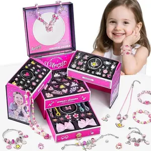 【Boninii】NewBandMo Jewelry Making Kit Toys for Girls 8-12, Bracelet Making Kit for Girls, DIY Craft Kits for Teen Girl Age 8 9 10, Christmas Birthday Gifts for Kids 8 10 11 12 Year Old Girl (Pink)