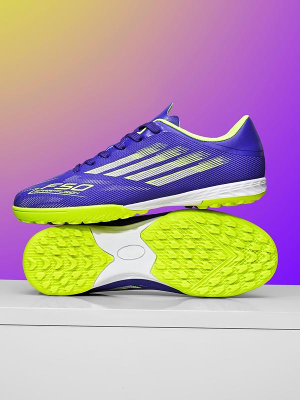 Unisex's Letter Print Low Top Spike Football Shoes, Breathable Comfortable Football Cleats, Football Training Shoes, Football Boots, Soccer Shoes for All Seasons