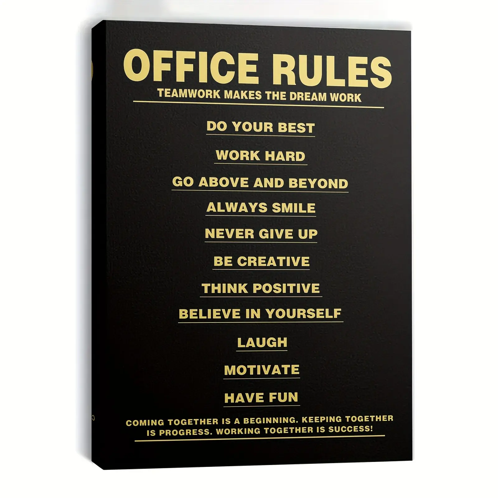 Office Rules Teamwork Motivational Poster, Quote Prints, Unframed, Artwork, Ideal for Bedroom Dorm Living Room, Inspirational Wall Art Decor