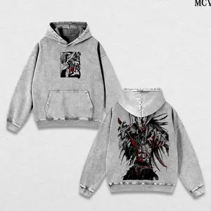 Ichigo Hollow Form Bleach Washed T-Shirt, Hoodie – Bleach Vintage Washed Heavy Cotton Oversized Anime Manga Hoodie, Vasto Lorde Mask Art Graphic Tee, Kurosaki Ichigo Transformation Edition, Retro Unisex Streetwear OJP
