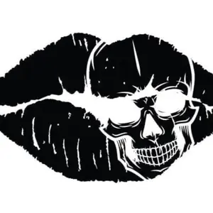 Skull mouth lips goth gothic vinyl decal sticker 5"