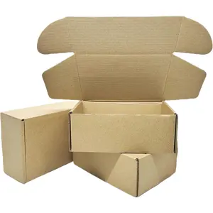 6x4x2.2 Inches Small Shipping Boxes 50 Pack Corrugated Cardboard Packaging for Business Moving Mailing