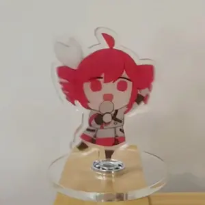 Anime Kasane Teto Mobile Revolve Rotating Acrylic Figure Stand Model Desk Display Decor Standing Desktop Exhibits Birthday Gift