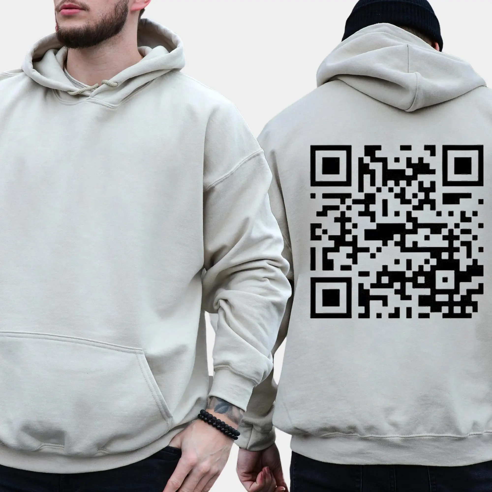 F You Hoodie QR Code, Gift For Men for Women, Humor Streetwear Hoodie