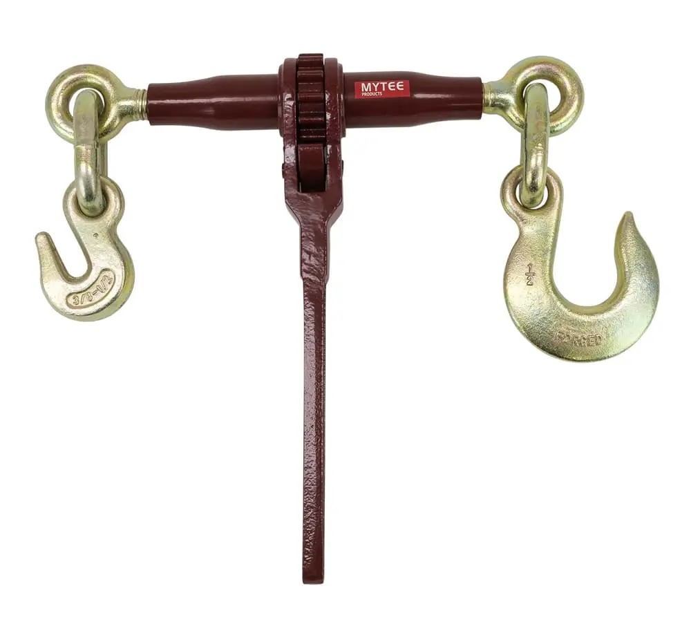 Heavy Duty Specialty Pro Ratchet Load Chain Binder w/ Grab Hook & Slip Hook | 1/2" Grab Hook on One Side & 1/2" Slip Hook on Other | 12,000 Lbs Load Limit |