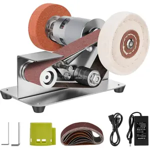 Mini Belt Sander, 7 Adjustable Speed Electric  Sharpener, 15 Degree Belt , Power Belt Sander for Metal Working and Woodworking