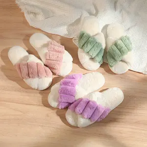 Inviting Faux Fur Slippers for Women - Unique Cotton Stuffing, Comfortable, Warm, Slip-On