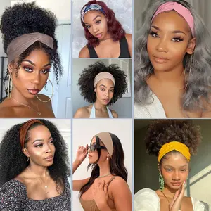 5PC Women's Wide Hair Wrap Headbands Extra Turban Bands for Lady Large Sport Workout Stretch Non-slip Big Hair Bands 5.1 inches Wide 9.2 inches Long