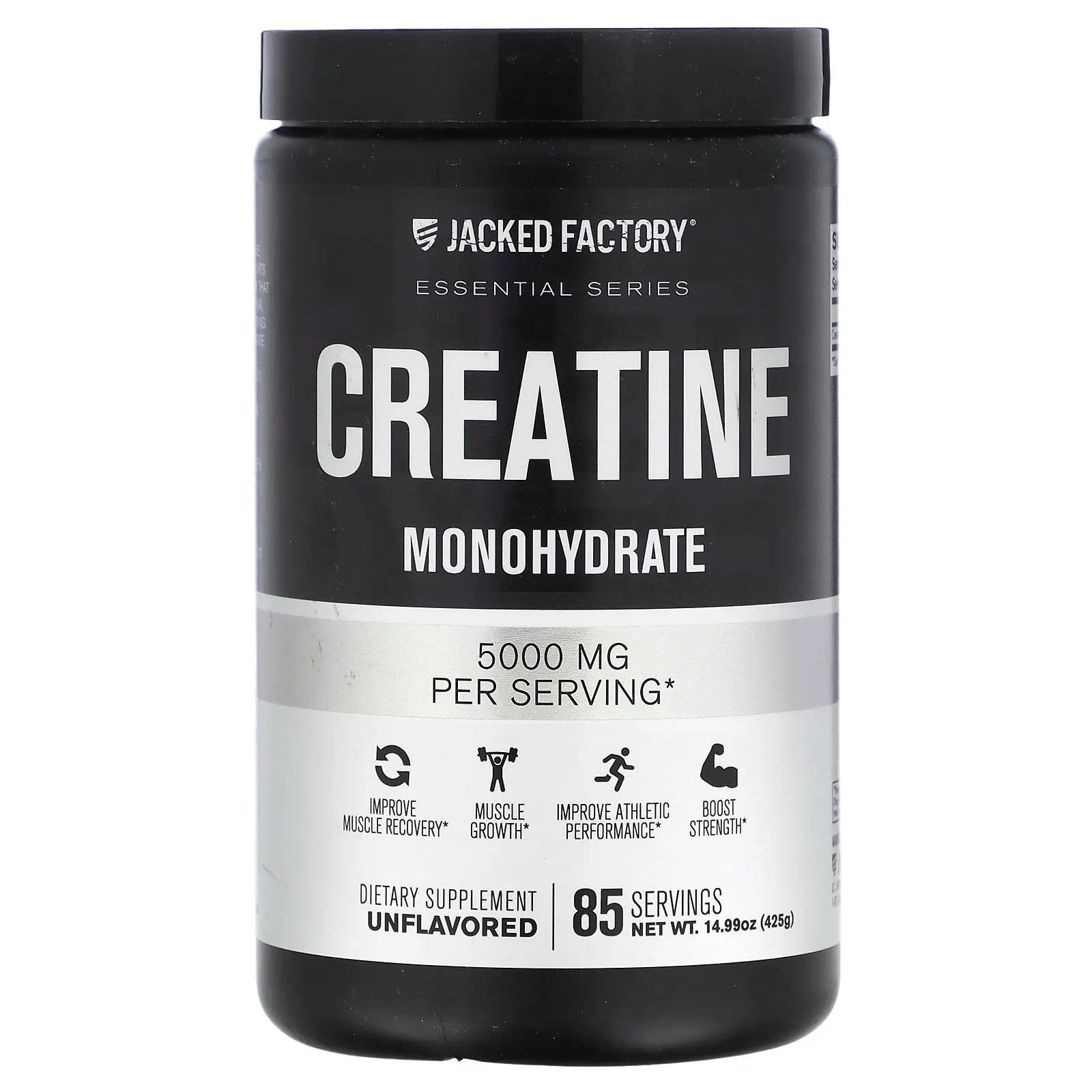 Jacked Factory Essential Series, Creatine Monohydrate, Unflavored, 14.99 oz (425 g)