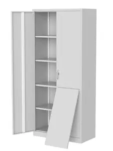 GARVEE Life (GARVEE) Steel Cabinet Lockable Cabinet Office Cabinet 5-Tier Double Door Steel Locker Document Locker Lockable Bookshelf Bookshelf With Door Document Storage Adjustable Shelves Storage Office/Home/Warehouse/School (White)