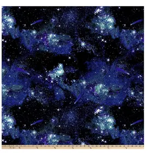 Lux Anti-pill Fleece Galaxy Fabric 54" x 1.5 Yard Navy - Precut Fabric with Starry Design