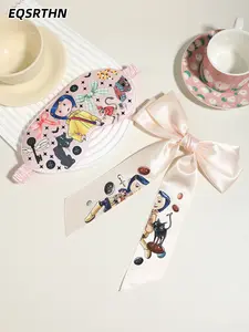 2pcs"Coraline Dream Duo: Oversized Bow Clip & Eye Mask Set – Cute Cartoon Bowknot – Magical Movie Magic for Kids!"