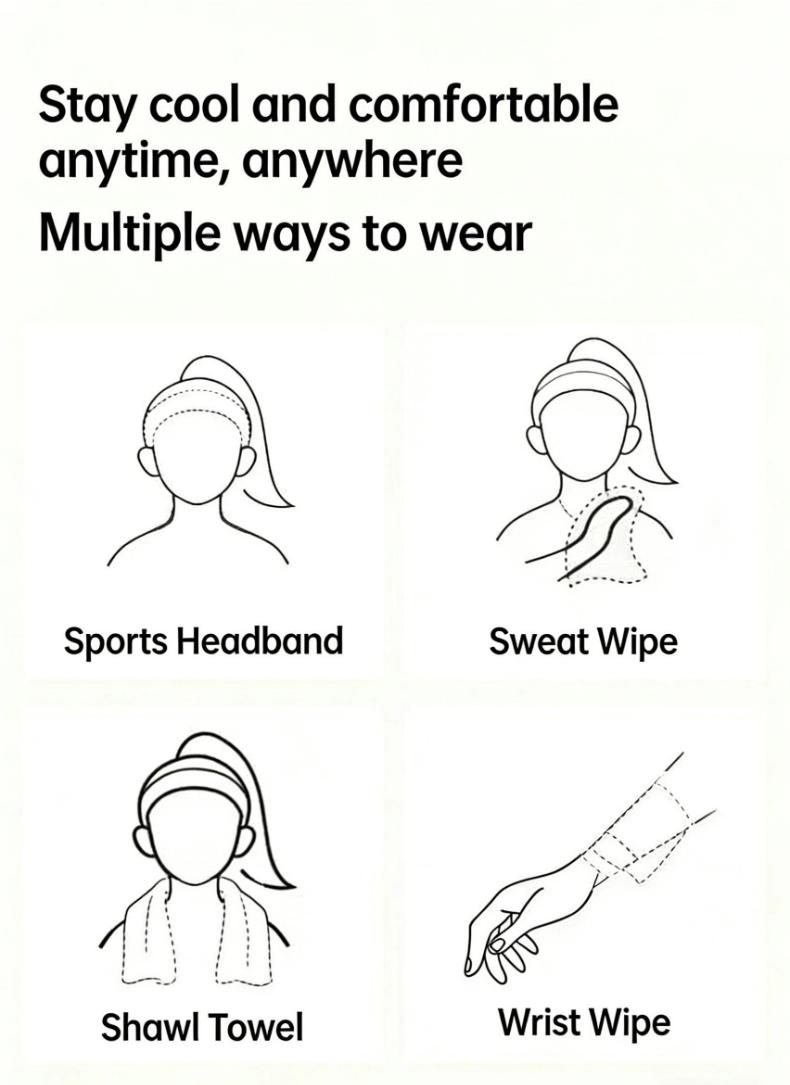 Cooling Towel Portable, no rinsing needed, ready to use right out of the package Soft Breathable Chilly Towel, Ice Towel, Microfiber Towel for Yoga, Sport, Running, Workout,Gym, Camping, Fitness, Workout & More Activities(Multiple flavors)