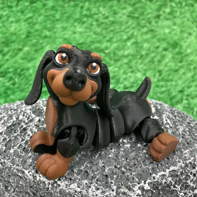 Vintage Style Articulated Dachshund Plastic Statue - Home Decor Decoration for Various Room Types, Desktop Display - Perfect Gift for Animal Lovers, Craft Accessories Ornament