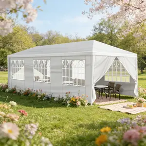 10'x30' Outdoor Party Tent Heavy Duty Large Backyard Canopy Tent Cater Party Favor Supplies Patio Gazebo for Outdoor Events Wedding Gatherings BBQ with Removable Sidewalls