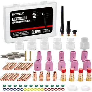 WELD 87PCS TIG Welding Torch Stubby Gas Lens # 12 Glass Cup Kit For WP-17/18/26