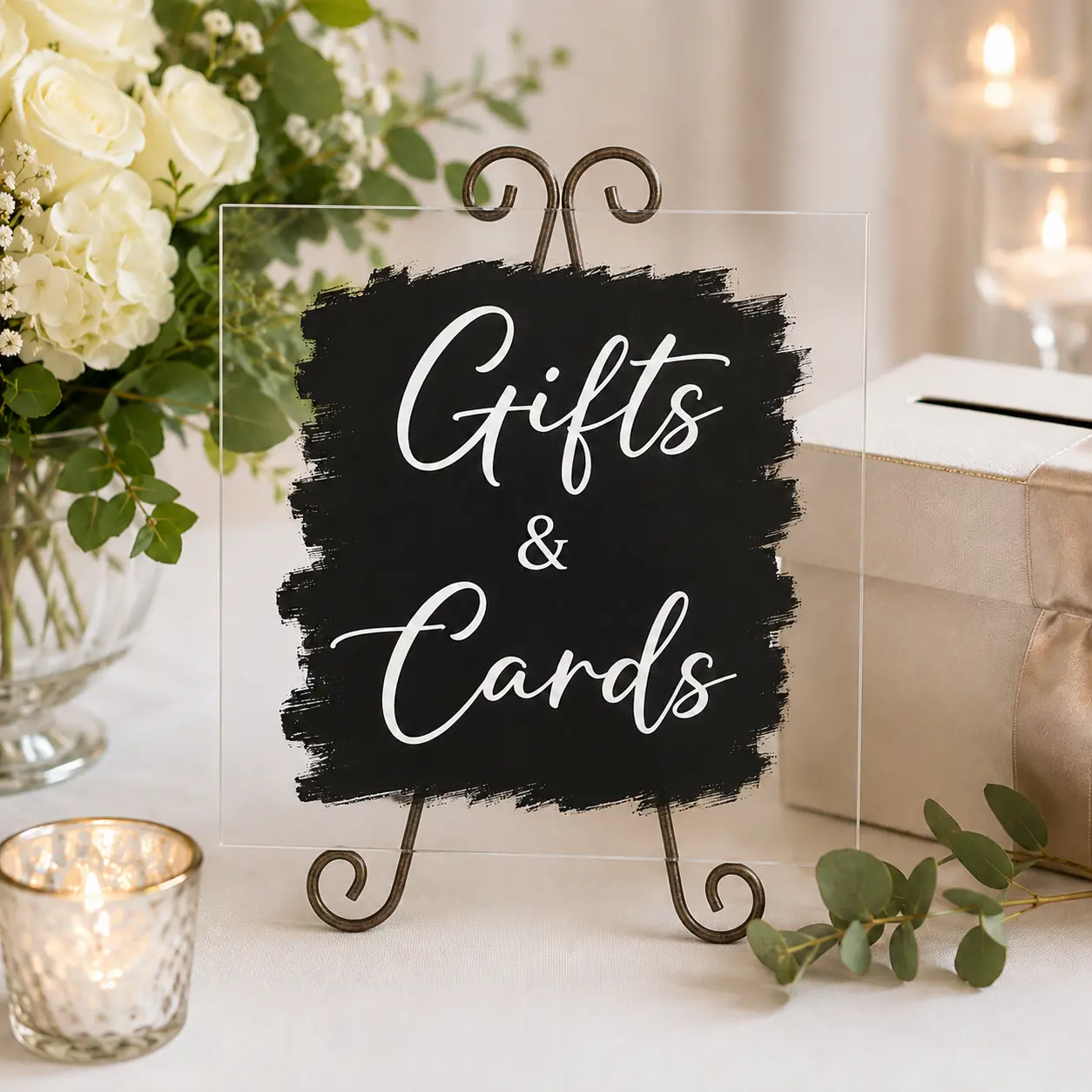 Elegant Acrylic Gifts & Cards Table Sign