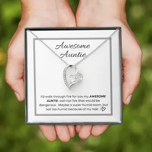 Personalized Heart Necklace, Auntie Gift Ideas, Gift Ideas for my Auntie Aunt, Fun Auntie Aunt Gifts, Auntie Aunt Birthday Christmas Anniversary Gifts