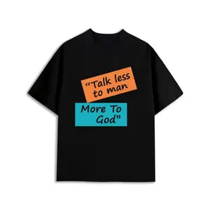Talk Less, Pray More T-Shirt Men's Christianity t shirt black summer T-shirt, machine washable Spring and summer clothing Hip-hop street style religious prints religious gifts Easter gift