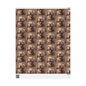 Wrapping Papers - Custom AI Golden Retriever Design, Happy Smiling Dog Lover Gift Wrap, Gift Wrap Roll, Wrapping Paper Sheets, Gift