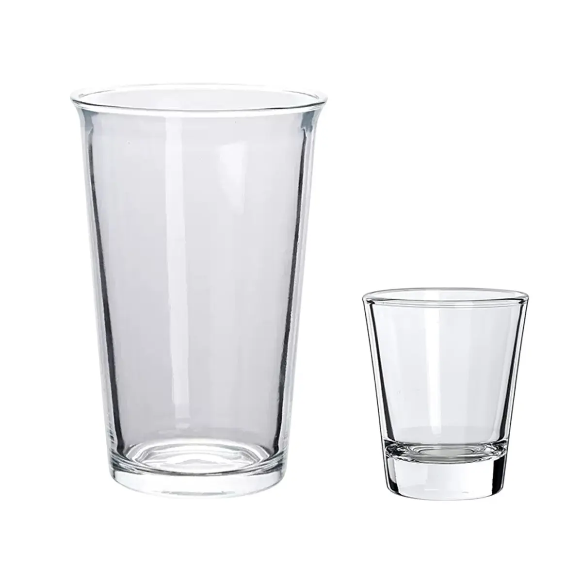 2/8 Pack Drinking Glasses Set, Drinkware, Glassware, Glass Cups, Includes 1/4 Pack 12oz Water Glasses and 1/4 Pack 1.5oz Shot Glasses, Perfect for Daily Use