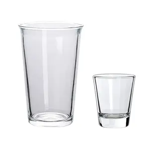 2/8 Pack Drinking Glasses Set, Drinkware, Glassware, Glass Cups, Includes 1/4 Pack 12oz Water Glasses and 1/4 Pack 1.5oz Shot Glasses, Perfect for Daily Use