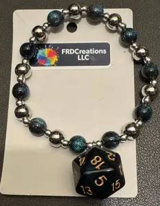 Handmade Midnight Galaxy Dice Bracelet