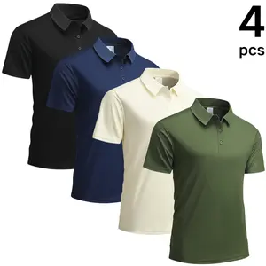 Minimalist short-sleeve polo top with polished silhouette & casual-office ready style