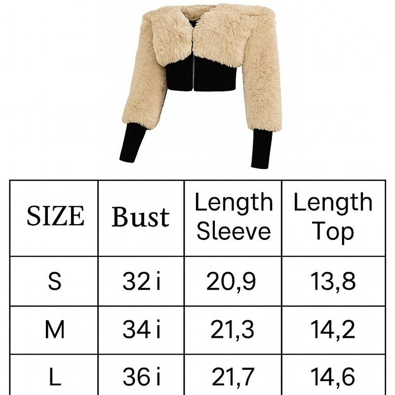 Women's Fashion Spliced Wool Short Jacket Comfortable Long Sleeve Style Outerwear Polyester Casual Thick Garment Womenswear Coats Soft Tops