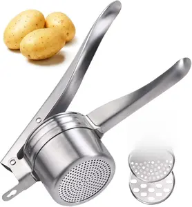 Zorgons Potato Ricer 15oz Stainless Steel - Sturdy Masher for Creamy Mashed Potatoes, Sweet Potato Smasher with Ergonomic Handle, Essential Kitchen Gadget for Pressing and Mashing