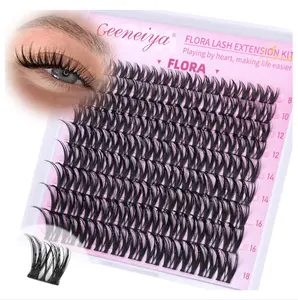 Geeneiya FLORA Lash Clusters, 8-18MM Wispy Eyelash Clusters, Natural Cluster Lashes for Beginners, Waterproof Cluster Eyelash Extensions DIY Lashes (Not Kit)