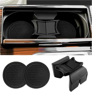 Center Console Cup Holder Insert Kit with Car Coasters,Compatible with Toyota Cup Holder Insert Set,Anti-Slip Car Cups Coasters Divider OEM # GN621-06740 55618-06020 Cars Accessories