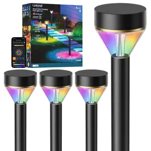Linkind Smart Landscape Path Lights SP6LV, 510LM Multi-Zone Low-Voltage Pathway Lights AC/DC 12-24V, App & Voice Controlled Color-Changing Landscape Lighting for Garden, Walkway, Driveway
