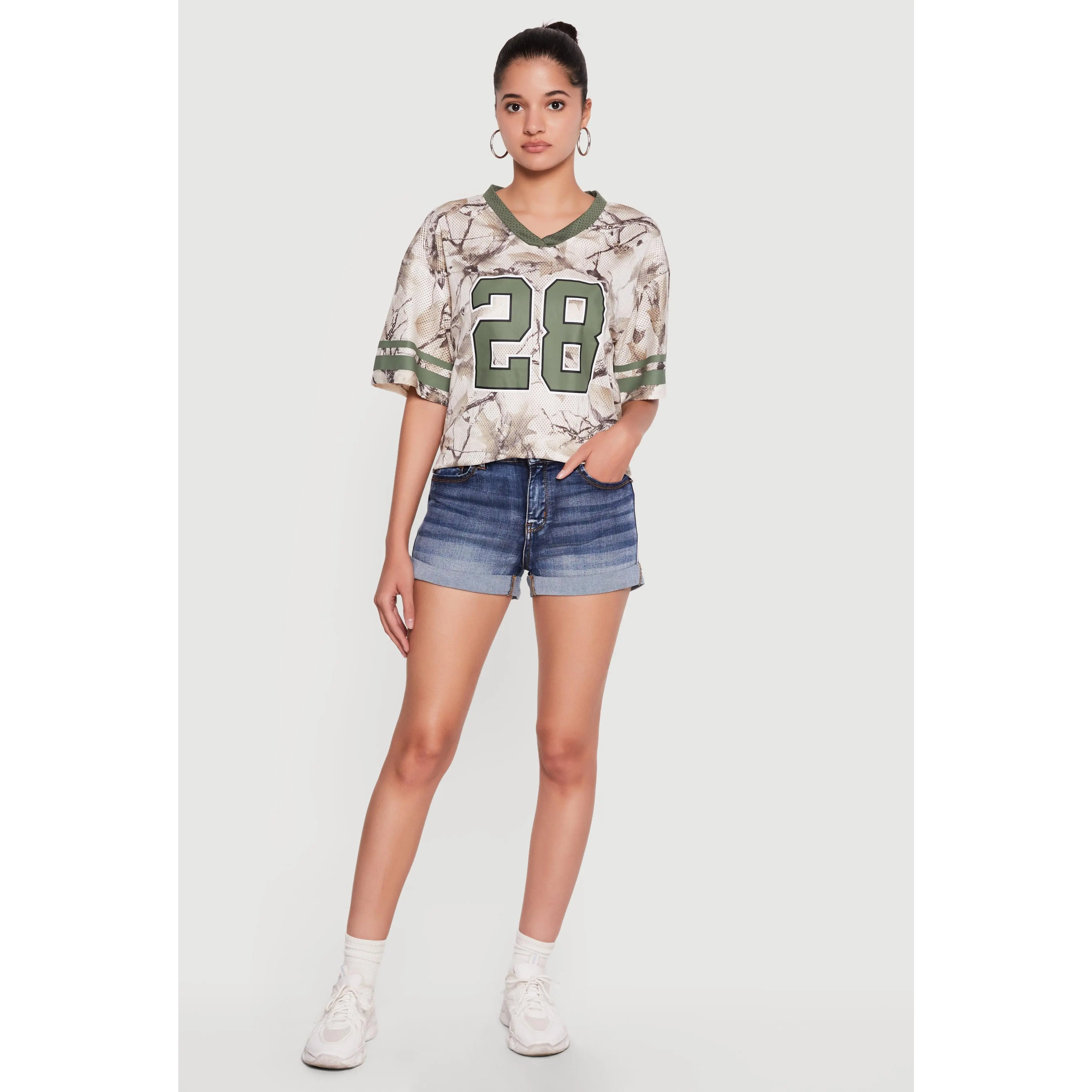 WAX Mineral Wash Whiskered Denim Shorts