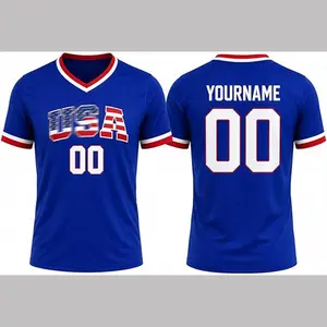 [Custom Name] USA Patriotic Soccer Jersey, Personalized Custom Name Number Football Shirt, American Flag Fan Apparel, Royal Blue Sportswear, Unisex Game Day Outfit, Gift For USA Supporters and Soccer Fans
