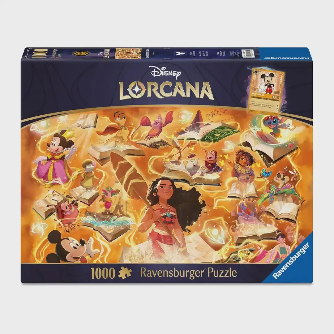 Ravensburger Disney Lorcana Glimmers of The Realm Amber 1000-Piece Extra Thick Creative Puzzle - Anti-Glare Linen Finish Cardboard Puzzle, Concentration & Confidence-Building Activity for 12+ Years