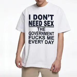 Government Fk Me Every Day T-Shirt, Graphic Round Neck Shirt, Comfortable Streetwear, Men Cotton Shirt, Casual Streetwear